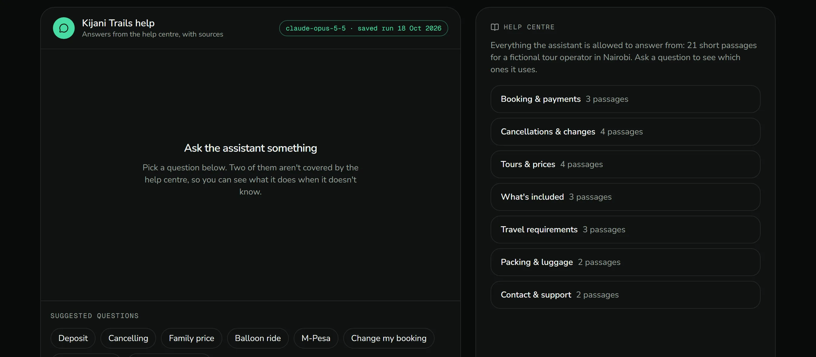 Support Assistant — Answers from your own docs, with sources